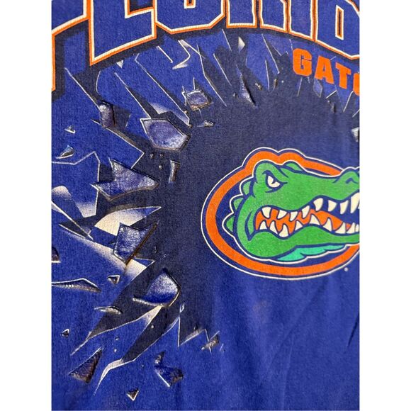 Vintage 90s Y2K University of Florida gators 3D‎ breakthrough T-shirt Blue - Picture 3 of 8